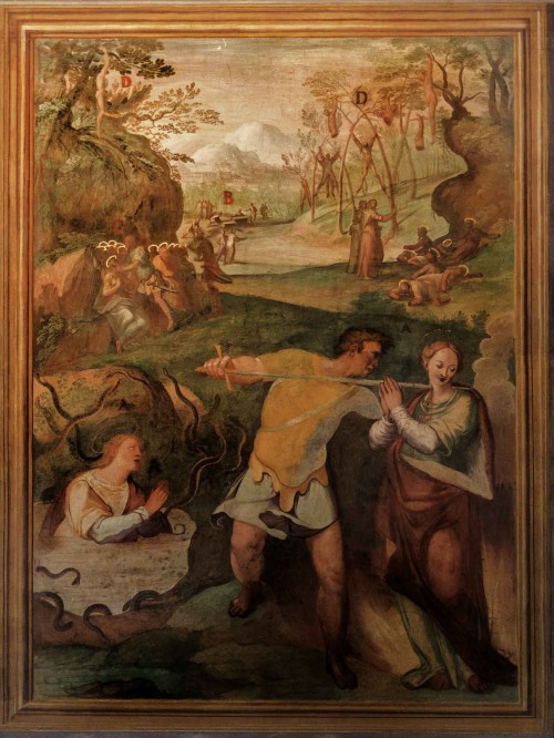 San Stefano Rotondo, fresk ze sceną męczeństwa św. Łucji, św. Eufemii i innych, Pomarancio