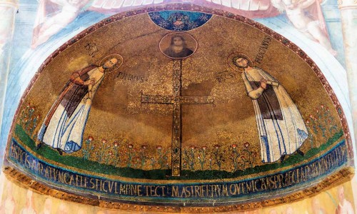 Church of San Stefano Rotondo, mosaic in the apse with a representation of S.S. Primus and Felician