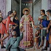 Chapel of Pope Nicholas V, St. Lawrence giving the treasures of the Church to the poor and the ill, Fra Angelico, Apostolic  Palace