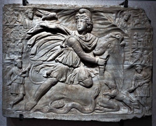 Slab with a representation of Mithra, Museo Nazionale Romano, Palazzo Massimo alle Terme