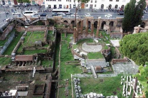 Ancient temples at Largo di Torre Argentina, uncovered during the times of Mussolini