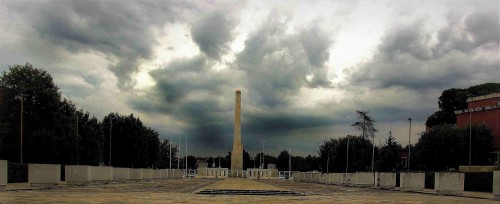 Foro Italico, widok na obelisk Mussoliniego od strony stadionu