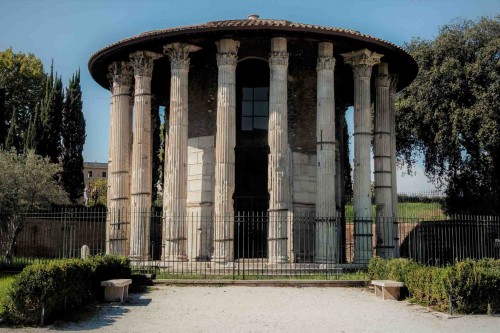 The Temple of Hercules in its restored form during the times of Mussolini
