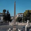 Obelisk Flaminio, Piazza del Popolo, widok ze wzgórza Pincio