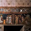 Oratorio San Silvestro przy kościele Santi Quattro Coronati, freski z cudami papieża Sylwestra, między medalionami tuby nagłaśniające