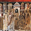 Oratorio San Silvestro by the Church of Santi Quattro Coronati, pope shows the images of the apostles to the emperor