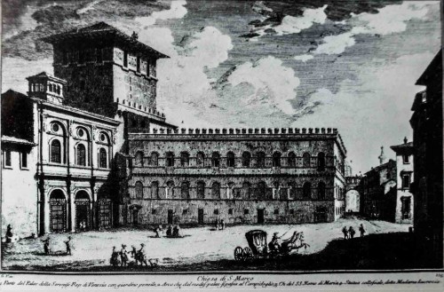 The Church of San Marco and the Palazzetto prior to their transfer