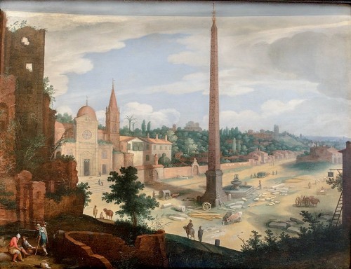 Piazza del Popolo, approx. 1615, veduta, Willem van Nieulandt, Museo di Roma, Palazzo Braschi