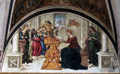 Pinturicchio,  luneta z przedstawieniem Zwiastowania, Cappella Basso della Rovere, kościół Santa Maria del Popolo