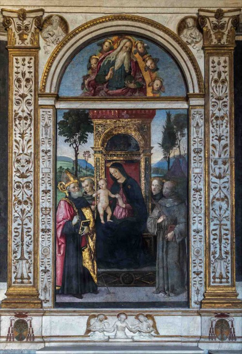 Pinturicchio, Madonna z Dzieciątkiem w otoczeniu świętych, Cappella Basso della Rovere, kościół Santa Maria del Popolo