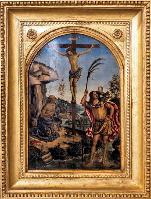 Pinturicchio, Ukrzyżowanie ze św. Hieronimem i św. Krzysztofem, Galleria Borghese