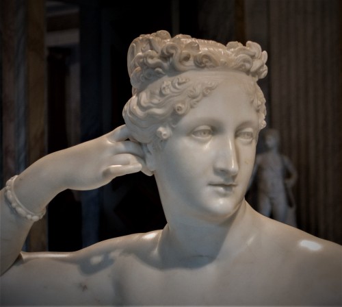 Pauline Borghese jako  Wenus zwycięska, Antonio Canova, fragment, Galleria Borghese