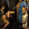Św. Pryska chrzczona przez św. Piotra, obraz w ołtarzu głównym kościoła Santa Prisca