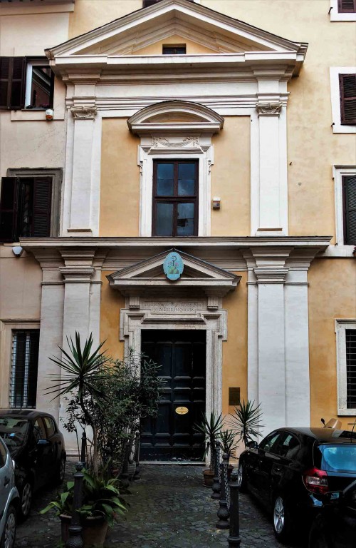 The modern façade of the Church of San Stefano del Cacco