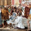 Burning of Aryan texts at the Council of Nicaea, fresco by Carlo Mannoni, Baptistery of San Giovanni in Laterano