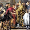 Biskup Ambroży  nie wpuszcza cesarza Teodozjusza do katedry w Mediolanie, Antoon van Dyck, zdj. Wikipedia