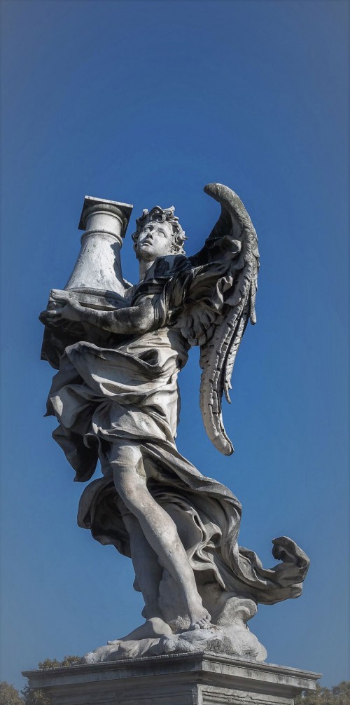 Antonio Raggi, Angel with a column, Ponte Sant'Angelo