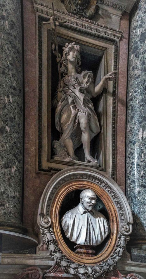 Antonio Raggi, figure of St. John the Baptist, Gavotti Chapel,  Church of San Nicola da Tolentino