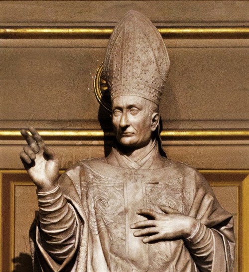 Stefano Maderno, statue of St. Charles Borromeo (Carlo Borromeo), fragment, Church of San Lorenzo in Damaso