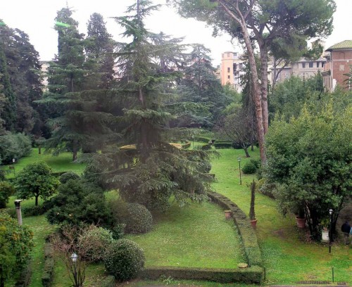 Villa Farnesina, view from the window on the present-day villa garden