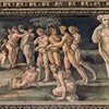 Villa Farnesina, Sala delle Prospettive, frieze with mythological scenes (Paruzzi)