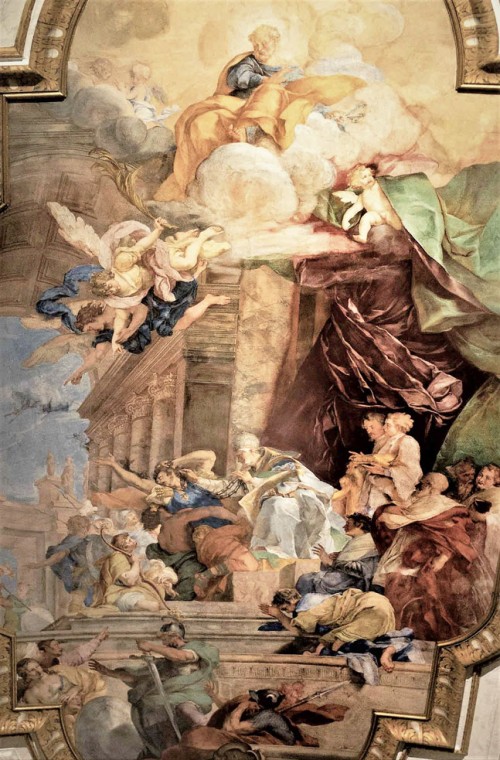 Basilica of San Pietro in Vincoli, fresco, The Miracle of the Chains of St. Peter, Giovanni B. Parodi