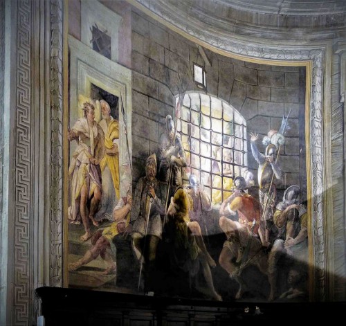 San Pietro in Vincoli, malowidła absydy, Cudowne uwolnienie św. Piotra z więzienia, Jacopo Coppi