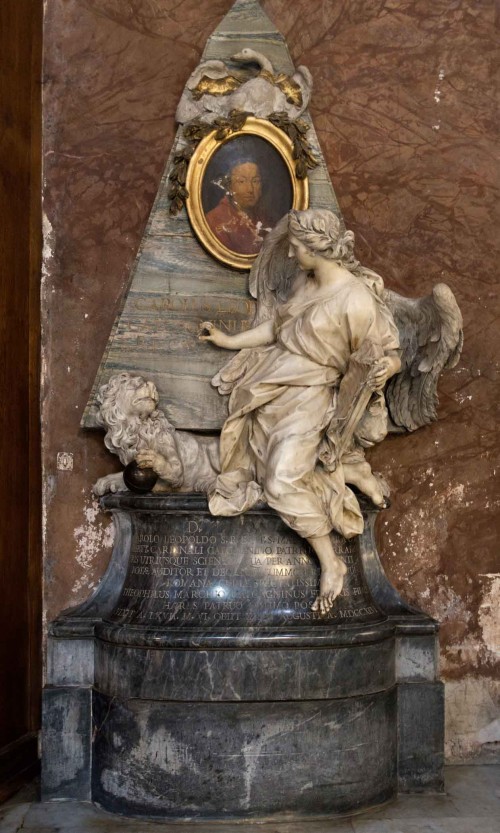 Pietro Bracci, tombstone monument of Cardinal Carlo Leopoldo Calcagnini, Basilica of Sant’Andrea delle Fratte