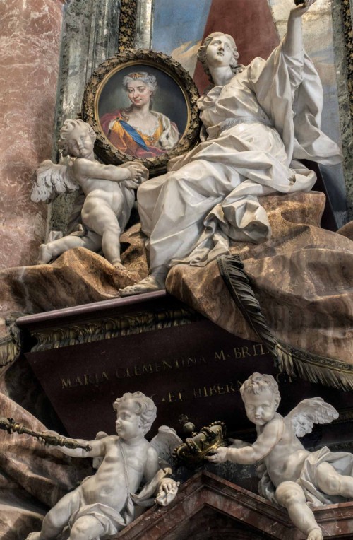 Pietro Bracci, pomnik nagrobny Marii Klementyny Sobieskiej, fragment, bazylika San Pietro in Vaticano