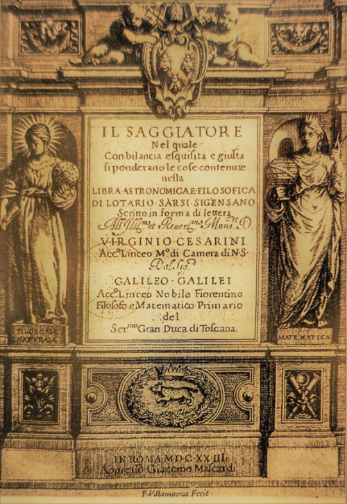 Francesco Villamoena, okładka rozprawy Galileusza Il Saggiatore