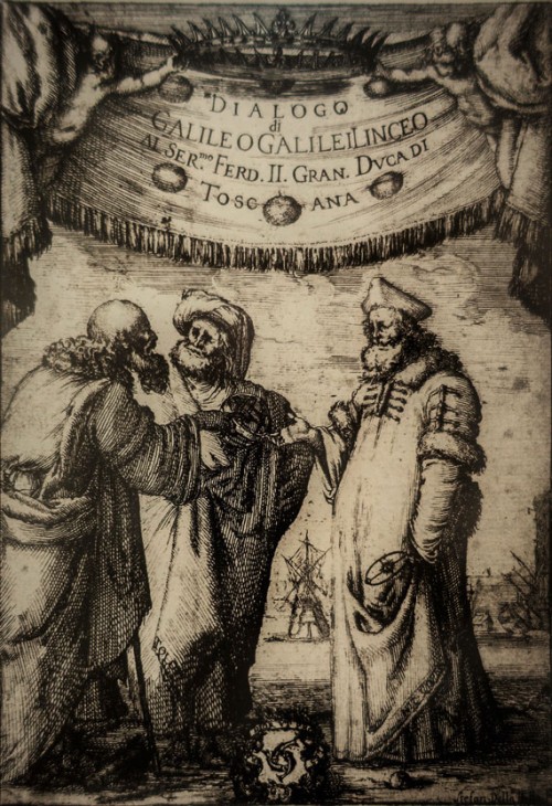 Stefano della Bella, okładka rozprawy Galileusza Dialogo...