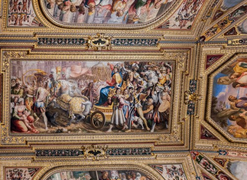Palazzo Mattei di Giove, painting decorations - scenes from the life of Joseph, Ttriumph of Joseph, Antonio Circignani