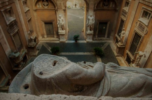 Palazzo Mattei di Giove, view of the palace courtyard from the second floor