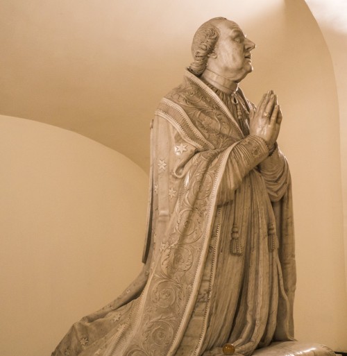 Antonio Canova, statue of the Pope Pio VI, fragment, Vatican Grottoes