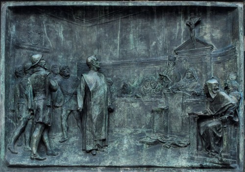 Statue of Giordano Bruno, philosopher in front of the Sacred Roman Inquisition