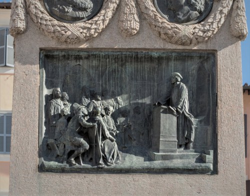 Giordano Bruno teaching at Oxford, statue of Giordano Bruno