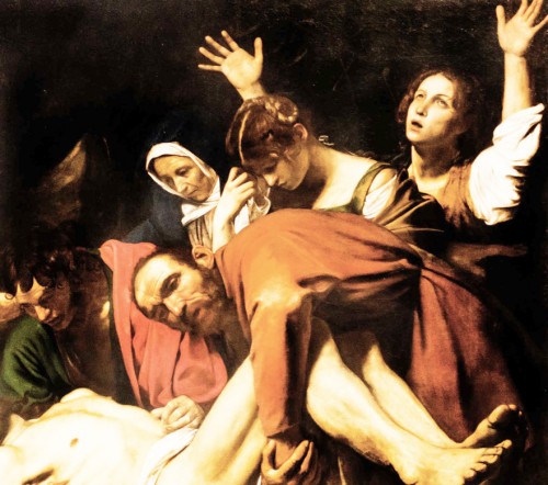 Caravaggio, Złożenie do grobu, fragment, Musei Vaticani - Pinacoteca Vaticana