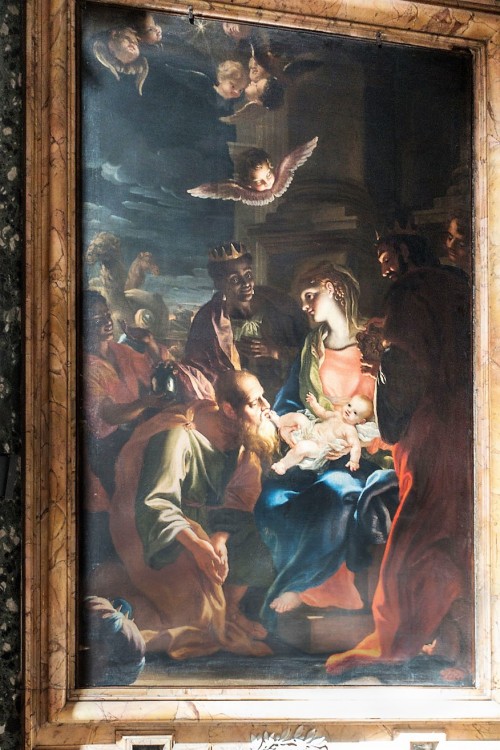Sant'Andera al Quirinale, Kaplica Matki Boskiej, Adoracja Madonny przez Trzech Króli, Antonio David