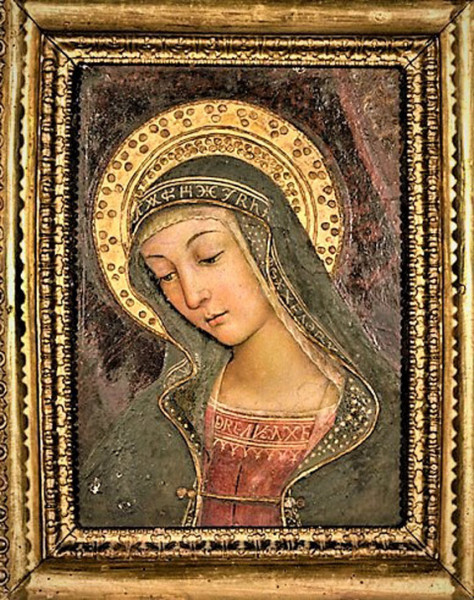 Madonna, (domniemany portret Giulii Farnese), fragment fresku, Pinturicchio, ok. 1492-1493 r., kolekcja prywatna