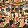 Borgia Apartments Apostolic Palace, frescos by Pinturicchio image (alleged) of the children of Pope Alexander VI – Lucretia (in the middle) and Ceasre (on the left)