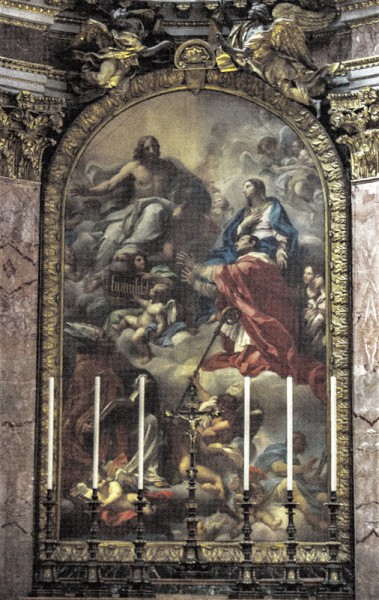 Carlo Maratti,  Adoracja Dziewicy przez śś. Ambrożego i Karola Boromeusza, bazylika San Carlo al Corso