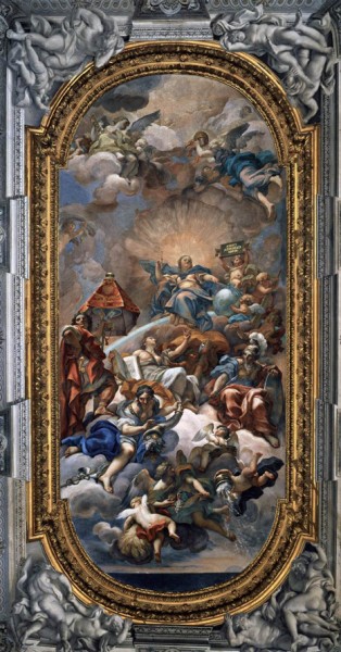 Carlo Maratti, Clementia, Palazzo Altieri, freski stropu, zdj. Wikipedia web gallery of art
