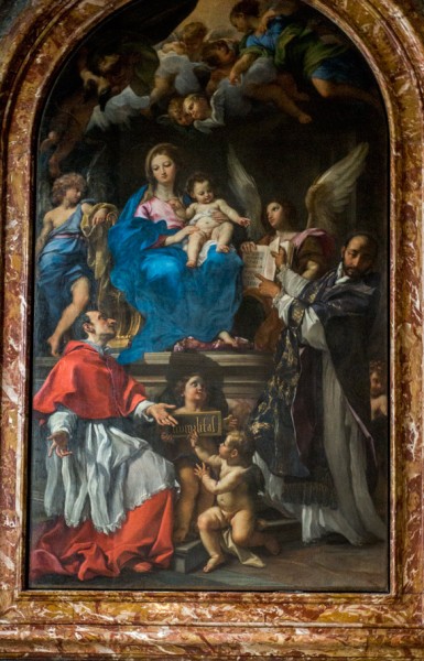 Carlo Maratti, Madonna ze śś. Karolem Boromeuszem i Ignacym Loyolą, kościół Santa Maria della Vallicella