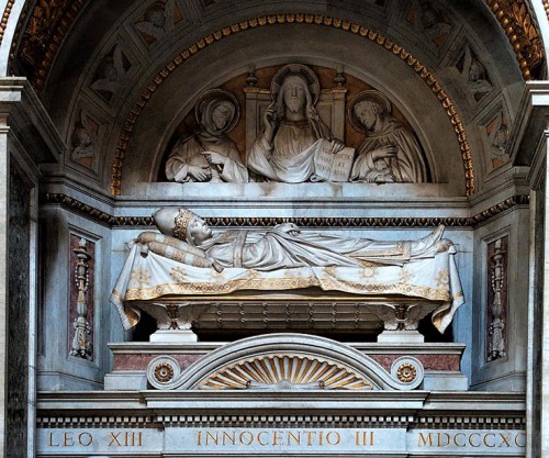 Main part of the tombstone of Pope Innocent III, Basilica of San Giovanni in Laterano