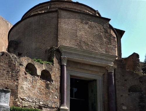 Temple of Jupiter Stator (Mausoleum of Romulus) – old enterance into the Church of Santi Cosma e Damiano