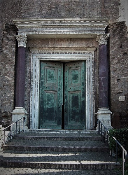 Door into the Temple of Jupiter Stator (Mausoleum of Romulus), in the past a church enterance