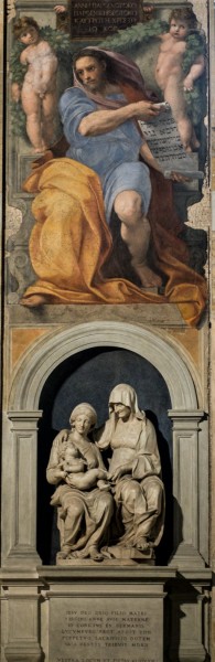 Andrea Sansovino, Święta Anna Samotrzeć, u góry fresk Rafaela, bazylika Sant'Agostino