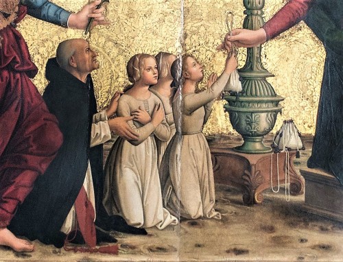 Annunciation, fragment, Antoniazzo Romano, Basilica of Santa Maria sopra Minerva