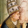 Papież Pius II, fragment fresku, katedra w Sienie, Pinturicchio, zdj. Wikipedia