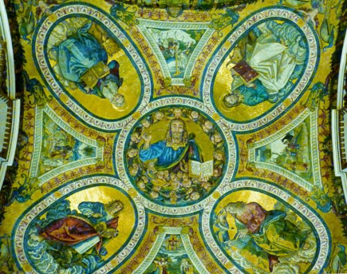 Melozzo da Forlì, mosaics decoration of the Chapel of St. Helena (Christ Surrounded by the Evangelists), Basilica of Santa Croce